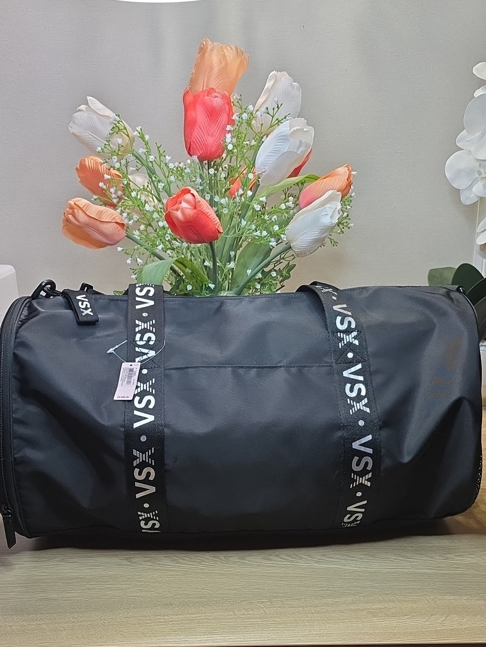 VSX Black Duffel Bag with Branded Straps